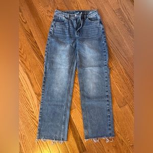 Medium wash straight leg jeans